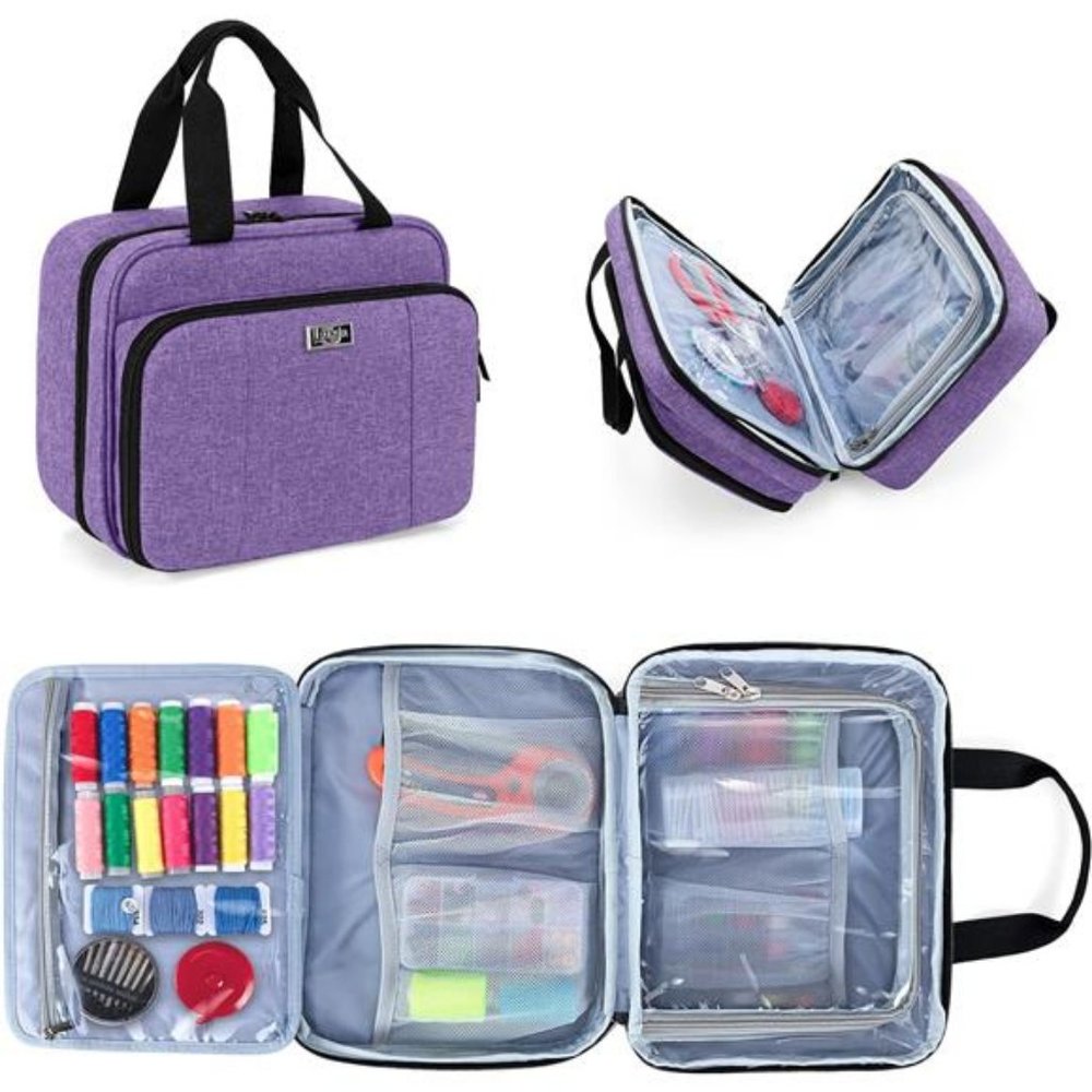 Large Sewing Organizer with 3 Inner Sections (No Accessories Included)